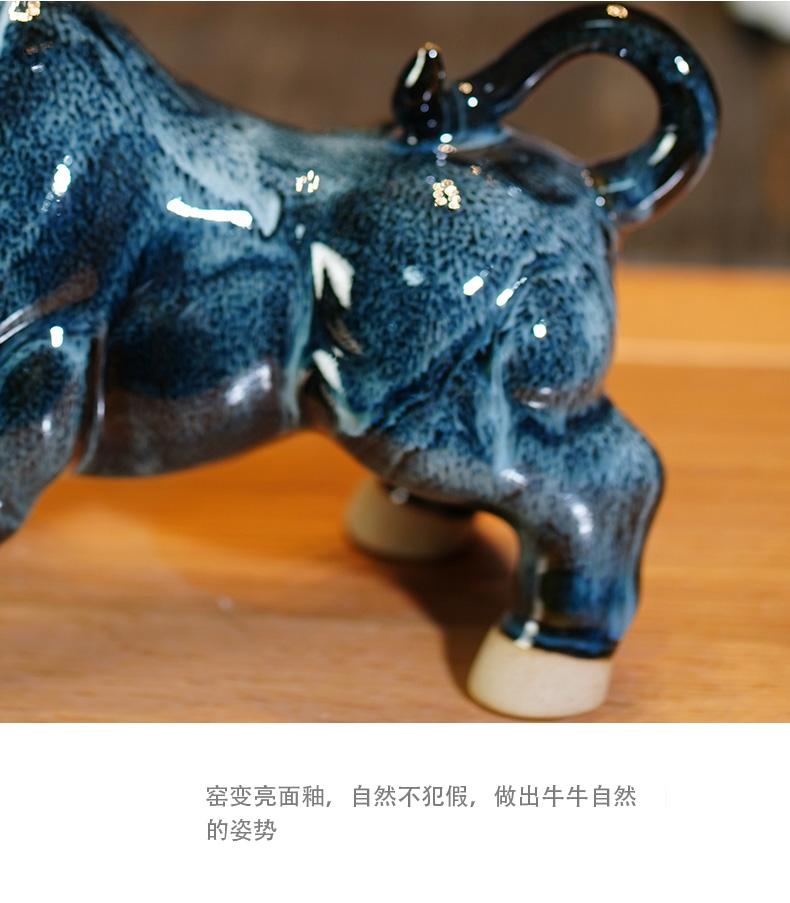 Jun porcelain of jingdezhen ceramics up its zodiac cattle mesa furnishing articles study office sitting room adornment