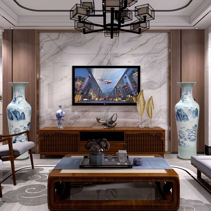 Hand is the jingdezhen blue and white porcelain ceramic vase home sitting room floor furnishing articles study adornment