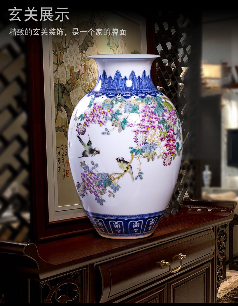 Jingdezhen ceramics masters hand draw the sabingga sukdun dergici jimbi vase home sitting room rich ancient frame study adornment