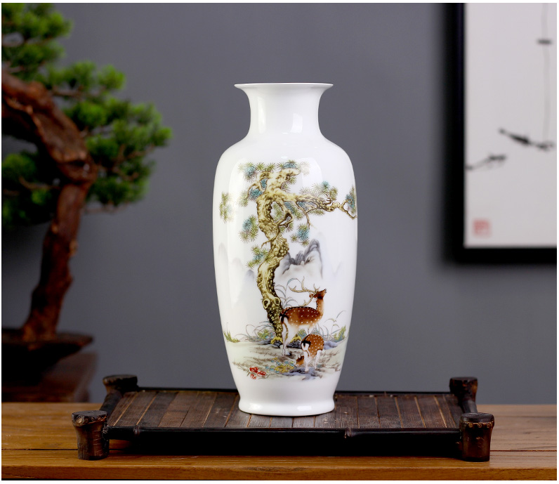 Jingdezhen ceramic floret bottle home sitting room of I and contracted mesa furnishing articles rich ancient frame adornment flowers in the vase