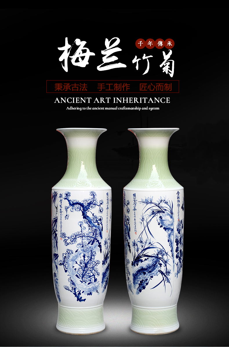 Jingdezhen ceramic by patterns of large vase household sitting room adornment flower arranging large porcelain porcelain furnishing articles