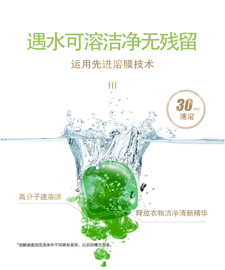 第2件0元 心相印 茶皂素 洗衣凝珠 40颗/盒 八倍洁净 图6