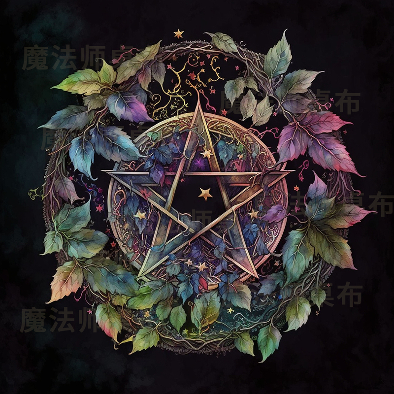 Exquisite and Unique Plant Star Wheel Tarot Tablecloth, Ta Taluo Brand, Magic Tablecloth, Card Tablecloth, Velvet Cloth