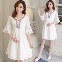 Maternity summer skirt fashion 2021 new Korean jacket loose long pregnant summer dress summer
