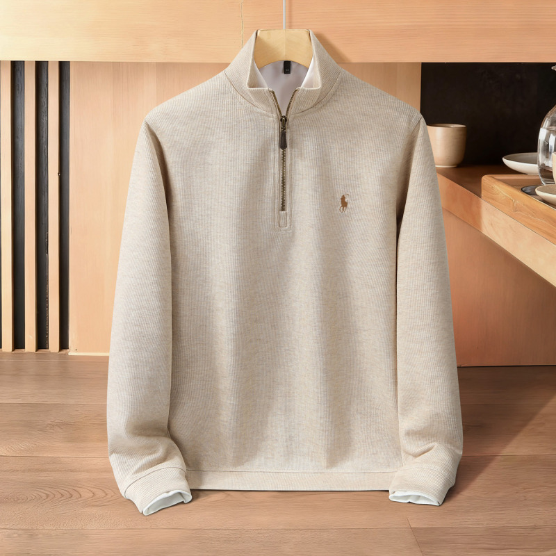 New Paul Half-Zip Sweatshirt for Men, Fashionable Casual Pure Cotton with Pony Logo, Pure Cotton Stand Collar, Unisex Top, Trendy New Paul Half-Zip Sweatshirt for Men, Fashionable Casual Pure Cotton with Pony Logo, Pure Cotton Stand Collar, Unisex Top, Trendy