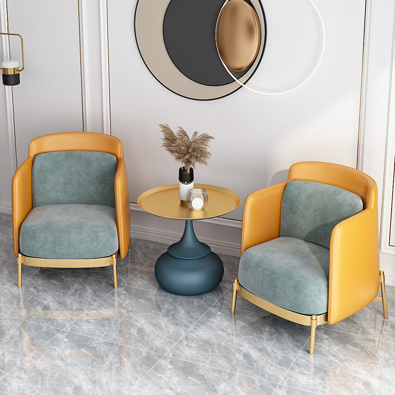 Light luxury single sofa Nordic simple small apartment reception rest area sales office reception area negotiation table and chair combination