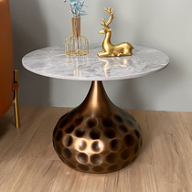 Iron Tea few Italian minimalist brief luxury golden angle several marble tables Nordic modern creative small round table