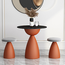 Balcony light luxury marble tea few brief reception modern kung fu tea table mini round tea table mini-round tea for several household leisure