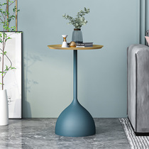 Light tea bedside marble small tea few Lightroom red roundtable bedside cabinet Nordic minimal creative small corner