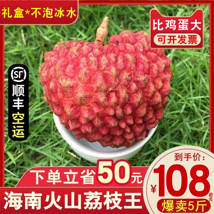 大荔枝新鲜包邮5斤海南火山荔枝王！端午必抢！孕妇宝宝都爱的当季水果！-荔枝-淘宝好物网