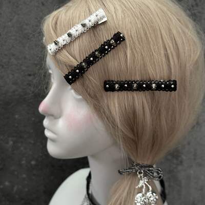Exclusive original design rivet lace hair clips, bangs clips, punk Abi Culture y2k side clip hair accessory and headwear