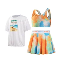 Детский купальник апельсиновый орхидея 120604302