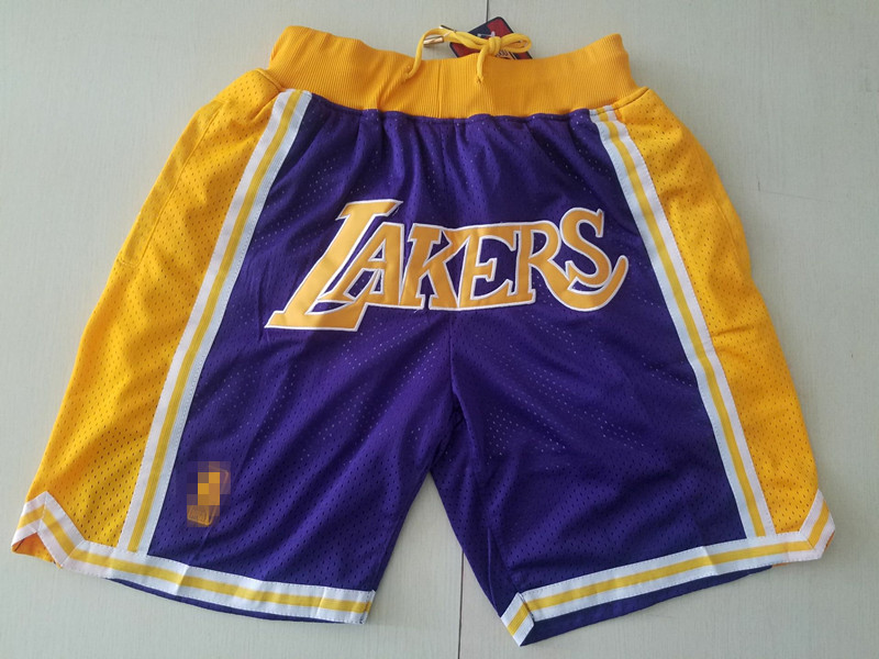 Laker & Purple & Gold & PantsMagic bull Lakers James Kobe Soccer pants American style Retro Basketball motion Embroidery Capris Miami Heat shorts