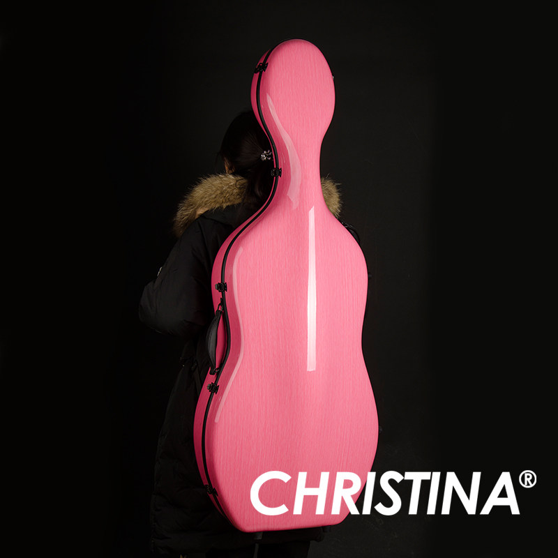chrisitina carbon fiber cello box bright pink cello bag cello box accessories box