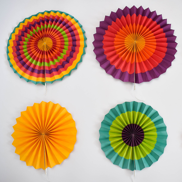 Festival decorations pendant pendant paper fan flower arrangement kindergarten wedding wedding shopping mall shop window