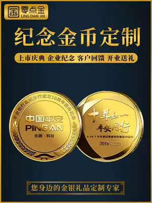 Gold coin customization Employee reward Induction anniversary enterprise company commemorative medal 999 full gold full silver commemorative silver coin