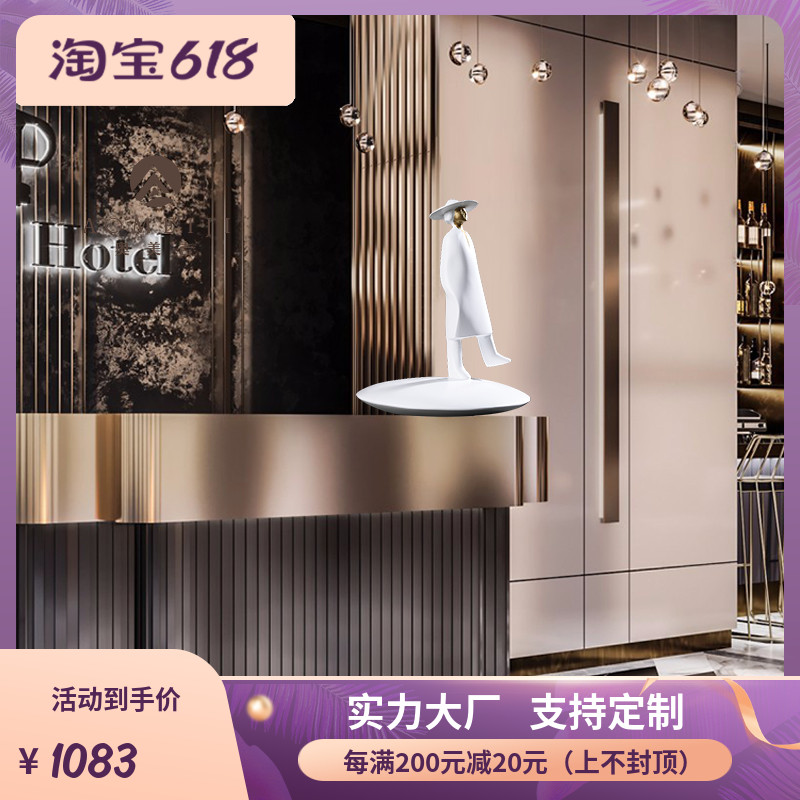 Nordic modern art figures Pendulum Glass Fiberglass Sculpture Hotel Front Office Furnishing-style Room Living Room Genguan Installations