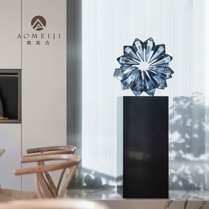 Imitation Crystal Creativity Sun Flower Sculpture Hotel Sample House Display Center Genguan Furnishing Prototype Board Room Living Room Table Decoration Hem