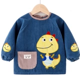 Детский демисезонный фартук, термобелье, водонепроницаемый лонгслив для еды, нагрудник для мальчиков, анти-грязь, сзади на завязках