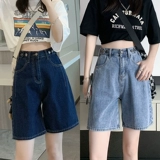 Летняя джинсовая юбка, шорты, дизайнерские штаны, высокая талия, тренд сезона, свободный прямой крой