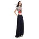 Dark blue wide-leg jeans for women slim floor pants
