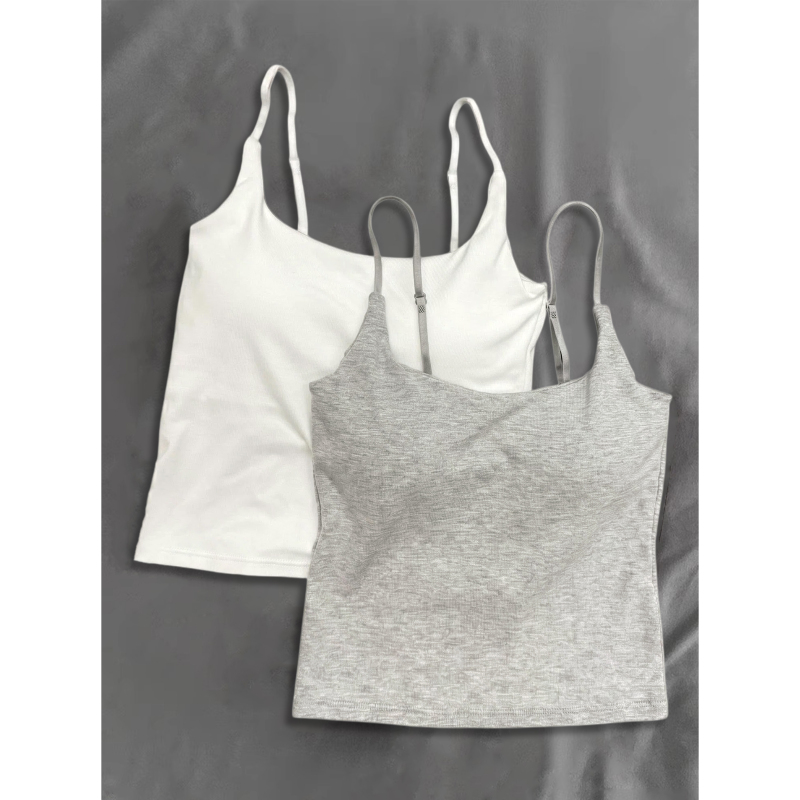 American-Style Adjustable Shoulder Strap Padded Tank Top for Women, Summer Hot Girl Outerwear, Backless Camisole, Slimming Inner Wear Top American-Style Adjustable Shoulder Strap Padded Tank Top for Women, Summer Hot Girl Outerwear, Backless Camisole, Slimming Inner Wear Top