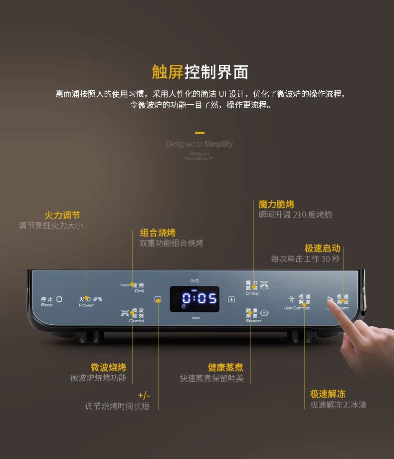 Whirlpool Whirlpool MAX39 NY Lò vi sóng mini Hộ gia đình Lò hấp Một khối hấp sóng nhẹ - Lò vi sóng lò vi sóng sharp có nướng