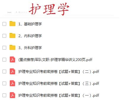 2020军队文职人员全军招聘考试护理学专业知识题库真题真题资料