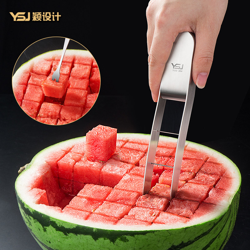 Cut watermelon artifact fruit splitter melon cutter 304 stainless steel tool cut diced piece splitter fancy digging meat