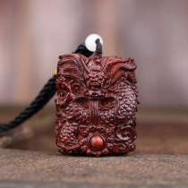 Fuyunchang India small leaf red sandalwood wooden swimming dragon play beads hand piece twelve Zodiac dragon listed safety card handle
