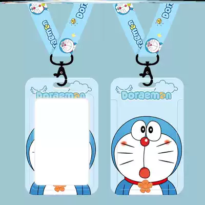 Female small ultra-thin mini ins bank card holder Student cute ID card holder Male Doraemon card holder