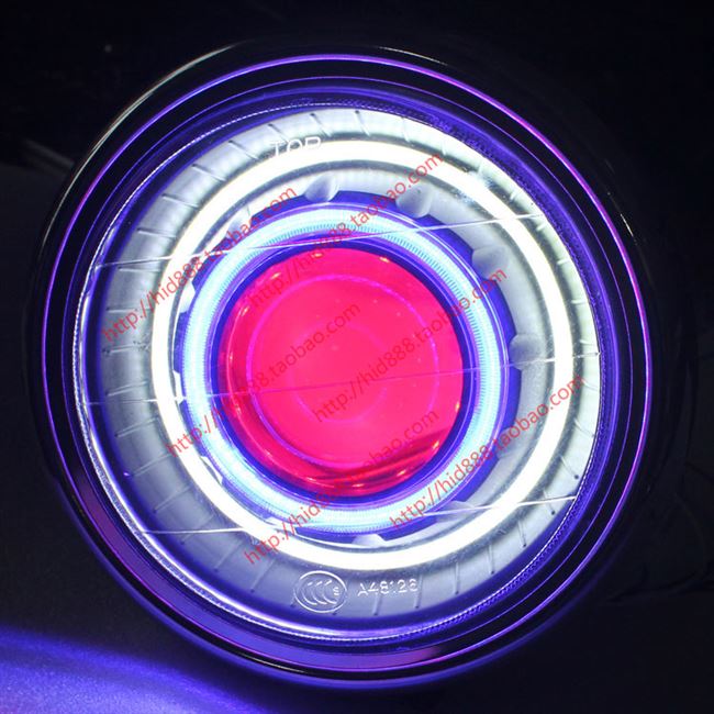 Xe máy Tianjian EN125 Round Light Double Light Lens Double Angel Eye Devil Eye Xenon Đèn pha hội Biển 5Q5 - Đèn HID xe máy đèn pha xe máy dream