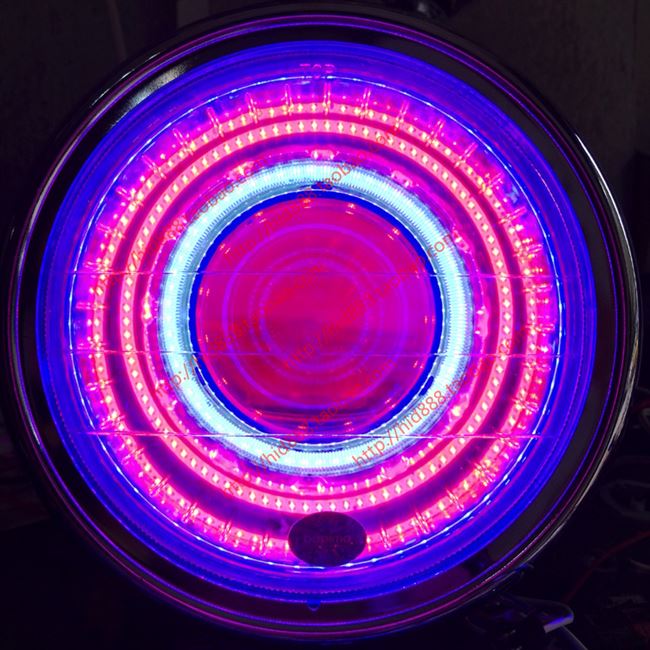 Xe máy Tianjian EN125 Round Light Double Light Lens Double Angel Eye Devil Eye Xenon Đèn pha hội Biển 5Q5 - Đèn HID xe máy đèn pha xe máy dream