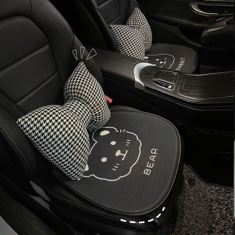 Car Cushions Single Sheet Summer Cool Cushion Ice Silk Cartoon Summer Rear Seat Ventilated Mat All Season Lady