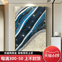 Physical Solid Crystal Crystal Porcelain Inlaid Drilling decoration painting Xuanguan gangway Modern minimalist Entrance Oil Painting Light Extravagant and Painting