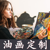 Pure hand-painted oil painting character landscape portrait photo Abstract living room entrance restaurant Villa net red hotel custom painting