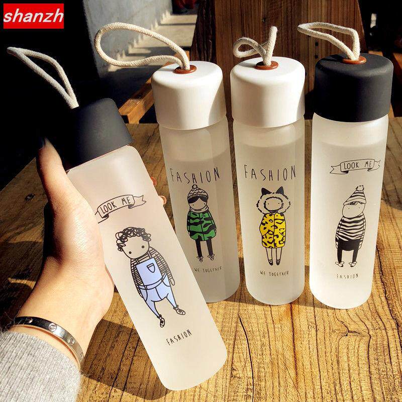 Cup children portable glass cups Inwind cute students tea cups Summer men brief frosted 2020 new water glasses