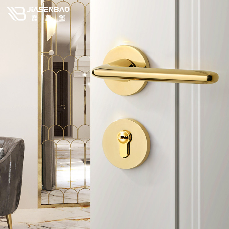 Glencore Light Lavish Door Lock Indoor Bedroom House Golden Door Lock Split Lock Room Wood Door Lock Magnetic Attraction Silent Door Lock-Taobao