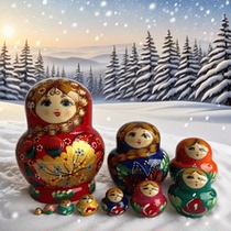 Central Street basswood Russian matryoshka doll 10-layer hand-painted engraved and baked holiday childrens craft wood products