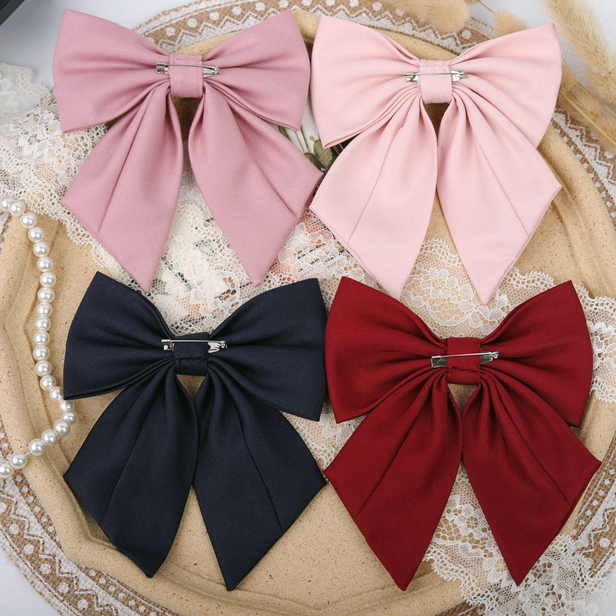 JK Japanese style solid color safety pin bow sailor uniform bow tie women's collar flower versatile preppy style graduation photo bachelor gown