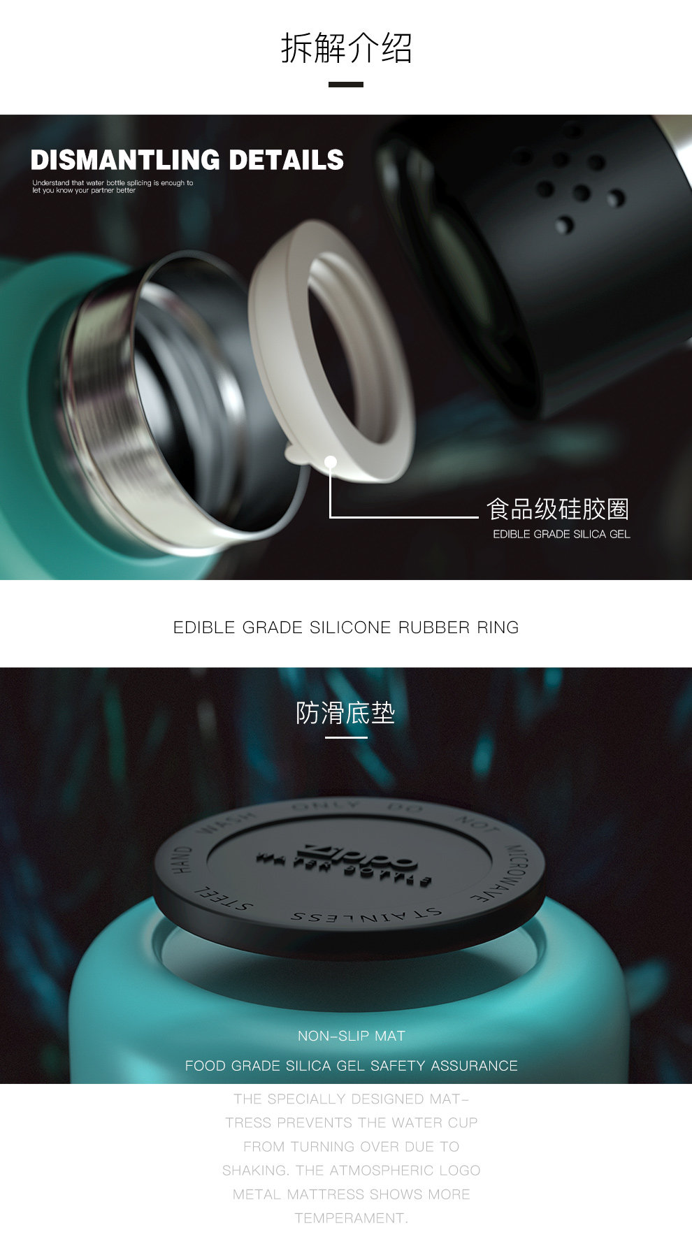 美国 Zippo 医用级316不锈钢保温杯 360ml 图3