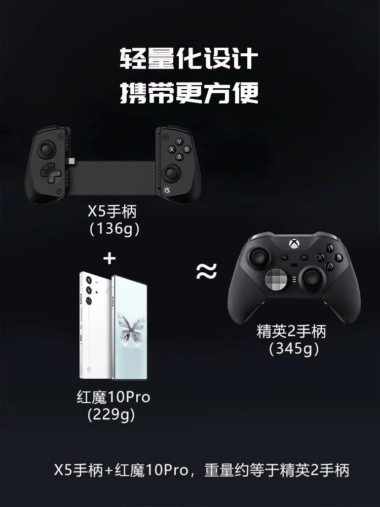 Unparalleled Little Chicken X5Lite Fearless Contract Mobile Game Controller, External Device That Can Connect to Mobile Phones and Tablets, Stretchable Game Assistant for Android Y700, Apple Call of Duty, Honor of Kings, Pubg, Eternal Battlegrounds