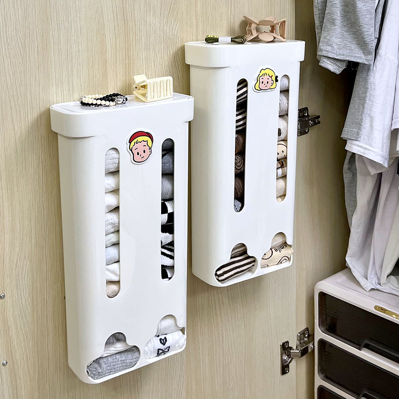 Underwear socks containing box two-in-one large capacity wall-mounted box hanging wall finishing home wardrobe Containing God-Taobao