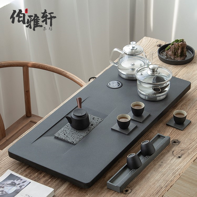 Wujinshi tea tray set fully automatic one-piece watering tea table kettle office whole set of tea set for home use