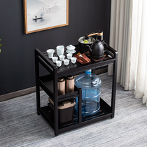 Mobile tea cart tea table kettle integrated tea tray tea set solid wood tea table household walnut tea table