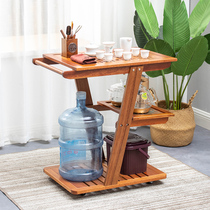 Huali mobile tea table solid wood tea car home Kung Fu Tea Pot Tea Kettle One set small tea table cabinet