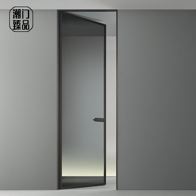 1 6 narrow border swing door borderless kitchen titanium alloy thin border minimalist glass door invisible glass door