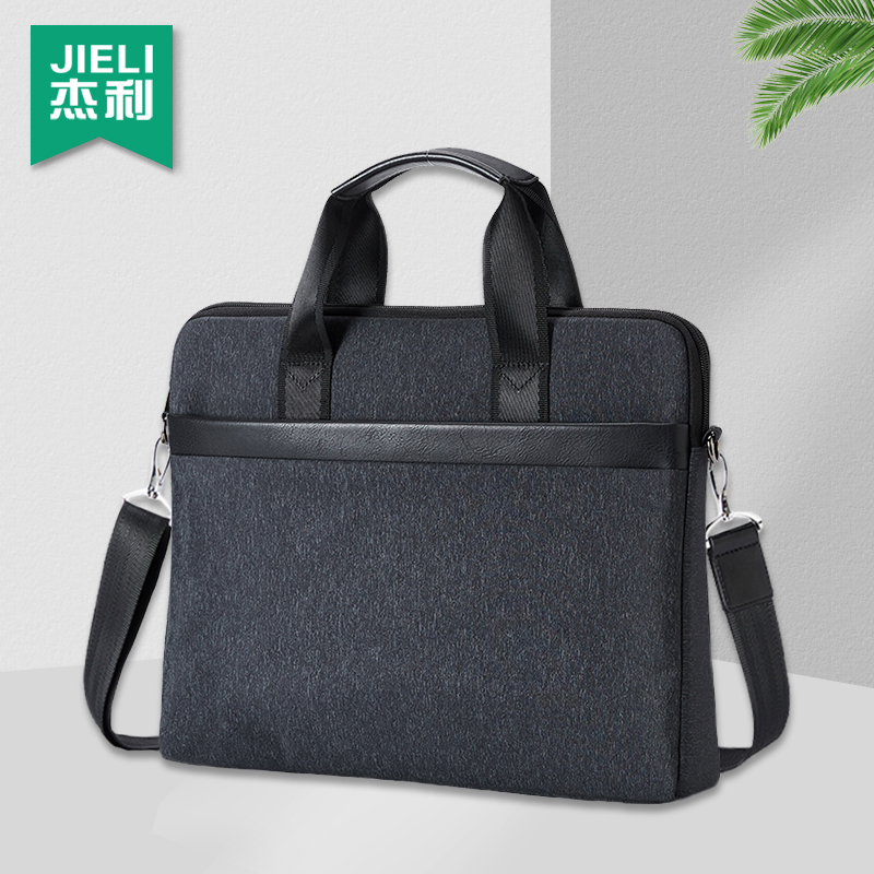 Jie Li 5810 briefcase one shoulder handbag file bag Waterproof office file business A4 information bag File bag Messenger baby bag Meeting bag Canvas computer bag custom school bag printing