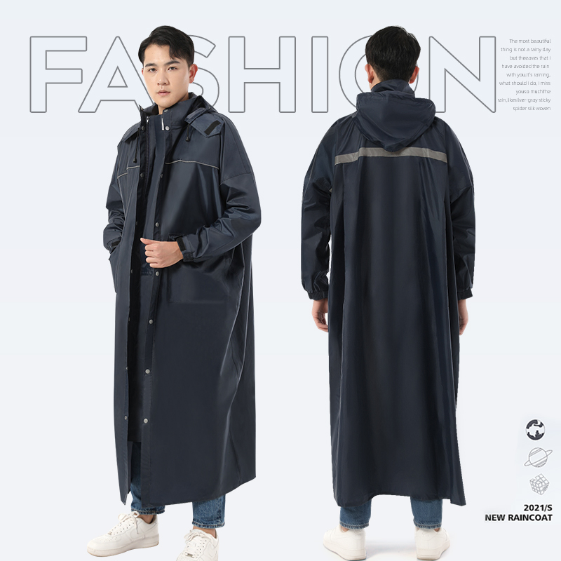 Raincoat men's women's long version full body anti-storm electric battery locomotive adult riding fishing raincoat poncho