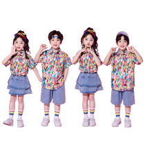 Childrens Performance Clothes Primary School Cheerleaders Hong Kong Style Denim Skirt Class Clothes Kindergarten Clothing Chorus Performance Clothes